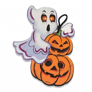 Halloween Party Decoration Supplies Cute Ghost Pumpkin Pattern Wall Sign Hanging Board Halloween Gifts