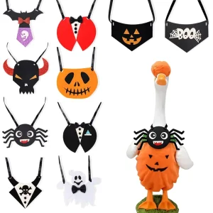 Halloween Pet Bandana Pumpkin Spider Ghost Saliva Towel Goose Ornament Party Costume Decor