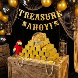 Halloween Pirate Party Faux Durable ABS Plastic Gold Bars for Stage Decoration