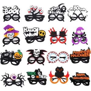 Halloween Plastic Eyewear Novelty Costume Pumpkin Spider Web Skull Eyeball Ghost Glasses for Kids Halloween Party Favors