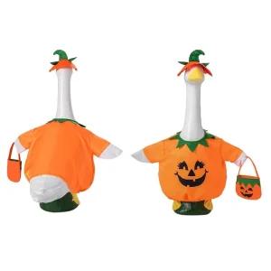 Halloween Porch Goose Costume Pumpkin Witch and Ghost Set Polyester Material 23 Inch