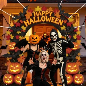 Halloween Portable Lightweight Hanging Hollow Out Banner Large Outdoor Arch Photo Backdrop Polyester Festival Decor
