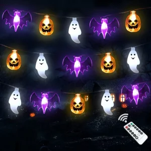 Halloween Pumpkin Fairy Commercial Grade LED String Lights Dimmable Warm White for Festive Decor