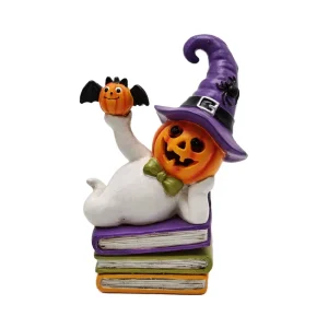 Halloween Pumpkin Ghost Party Resin Witch Hat Decorative Item for Holiday Parties