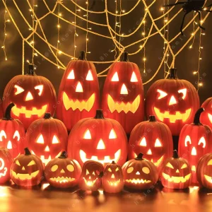 Halloween Pumpkin Jack-O’-Lantern Night Light, HDPE, Customizable Size and Color