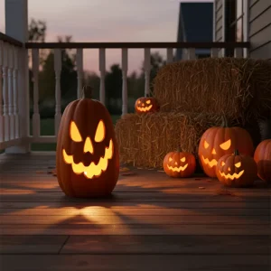 Halloween Pumpkin LED Toy Light Plastic Squeeze Craft Decor Home Party Festival Jack O Lantern Customized Color & Size for Kids