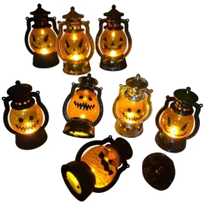 Halloween Pumpkin Lantern Ornaments Children’s Portable Nightlight Chamber Haunted House Horror Atmosphere Decorative Light