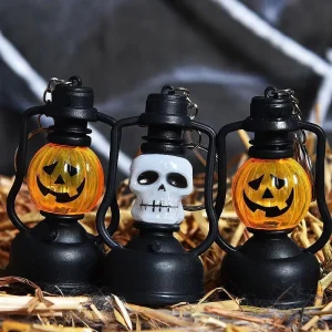Halloween Pumpkin Lantern Plastic Colorful LED Night Light Portable Handheld Indoor Use Decorative Prop