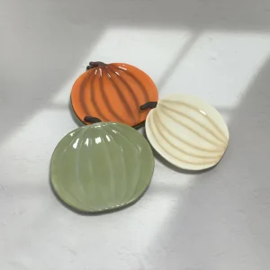 Halloween Pumpkin Shape Handmade High Quality Ceramic Plate Creative Festival Tabletop Home Decoration Dish Custom Size
