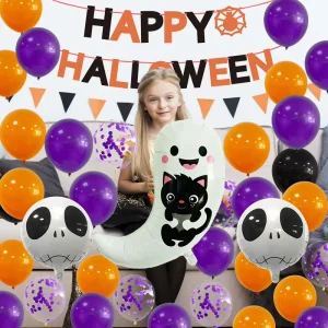 Halloween Pumpkin Skull Aluminum Film Balloon New Halloween Party Decoration Set for Kindergarten Shopping Malls Ghost Festivals