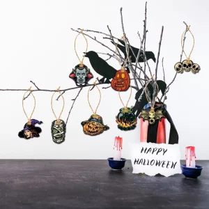 Halloween Series Wooden Pendant Decorations Festive Horror Atmosphere for Party Decorations
