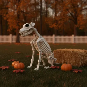 Halloween Skeleton Dog Prop Realistic Puppy Bone Decoration for Haunted House Yard and Party Bulk Spooky Decor