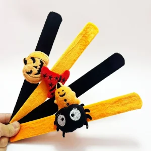Halloween Slap Bracelets Party Favors Supplies for Kids Different Designs Bracelets Bulk for Halloween Decorations