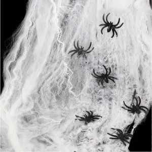 Halloween Spider Webs Decorations 700sqft Cotton Super Stretch Indoor Outdoor Spooky Webbing Includes 50 Fake Spiders