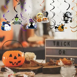 Halloween Spiral Decorative Ghost Pumpkin DIY Swirl Hanging Charm Ornaments Festive Atmosphere Props for Party Decorations