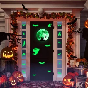 Halloween Stickers for Wall Window Ceiling Decoration Party Supplies Waterproof Scary Halloween Theme Party Decorations
