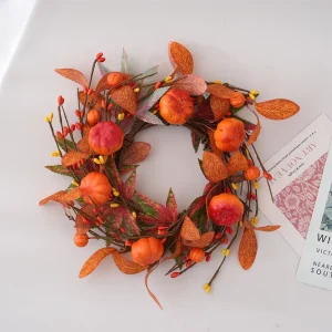 Halloween Thanksgiving Christmas Graduation Artificial Wreath Wall Decoration Garland Green Plastic Silk Fabric Door Decoration