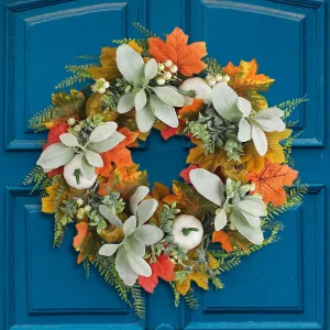 Halloween Thanksgiving Christmas Wall Decoration Autumn Color Wreath Hanging Ornament Wreath