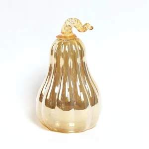 Halloween Thanksgiving Day Decoration Golden Light Pumpkins Glass Material Harvest Festival Home Decor