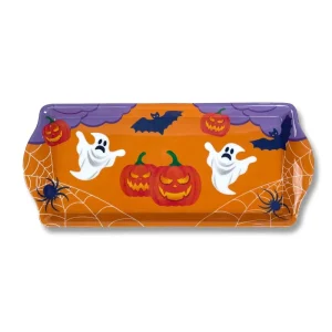 Halloween Theme Melamine Serving Tray Rectangle Durable Food Grade Candy Tray for Catering and Party Events