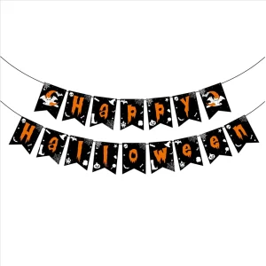 Halloween Themed Party Decorations Birthday Party Flags Pull Flags Halloween Scene Layout Banners