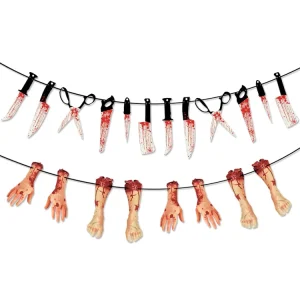 Halloween Themed Party Decorations Various Styles Atmosphere of Terror Paper Pendants Decorate Banners