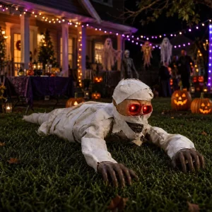 Halloween Voice-Activated Light-Up Crawling Ghost AA Battery Indoor PP Toy Ornament
