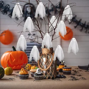 Halloween White Ghost Net Ornaments Decorations Home Decorations Halloween Supplies and Props
