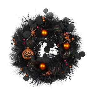 Halloween Wreath with Ghost and Pumpkin Decorations Halloween Decorations for Home Decor Ghost Festival Door Decorations