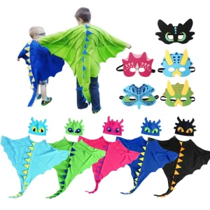 Halloween and Christmas Cosplay Costumes Dinosaur Cape Hat Mask Children’s Performance Outfit