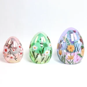 Hand Blown Glass Egg Ornaments Easter Craft Supplies Artificial Easter Egg Home Decorations