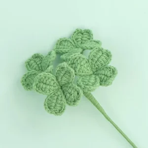 Hand Knitted Crochet Simulated Plants Green Leaves and Plants Floral Material for Bouquet Green Leaves Decoration Arrangement