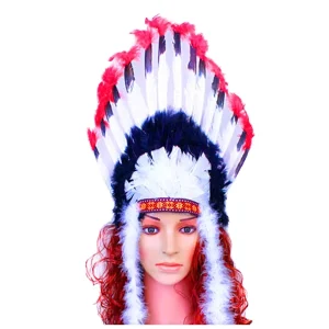 Hand Made Carnival Party Costume Native American Indian Feather Headdress HPC 2733