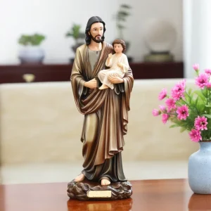 Hand Painted Resin Religious Statue Home Decor Catholic Jesus and Saint Joseph Figurine Festival Gifts