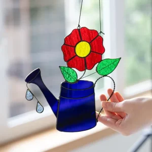 Handcrafted Art Deco Stained Glass Sun Catcher Home Garden Decor Teacher Gifts Mother’s Day Present