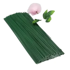 Handcrafted Iron Stem 40cm Artificial Green Flowers DIY Decoration Indoor Use Living Room Chinese New Year