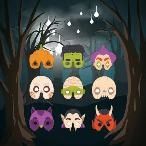 Handcrafted Masquerade Horror Half Face Mask for Halloween Party Props
