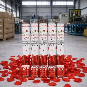 Handheld Compressed Air Biodegradable Party Poppers Red Rose Petal Wedding Confetti Cannon