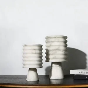 Handicraft Marble Vase Ornament Still Life Art Deco Tabletop Decor