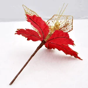 Handmade 22cm Rattan Christmas Tree Decorations with Beautiful Flower Mesh Insert Home Decor Garnish for Festive Season