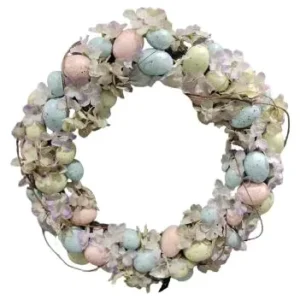 Handmade 50cm Easter Egg Wreath Festive Spring Year Round Door Decoration for Mother’s Day Christmas Graduation Thanksgiving