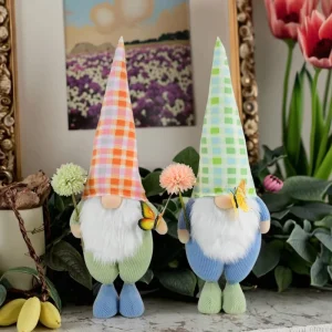 Handmade Butterfly Gnomes Plush Spring Summer Farmhouse Standing Gonk Plant Santa Tomte Party Decorations