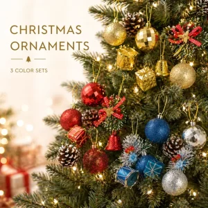 Handmade Circle Christmas Ornaments Set Mixed Hanging Tree Decorations Holiday Party Home Decor Colorful Festive Style