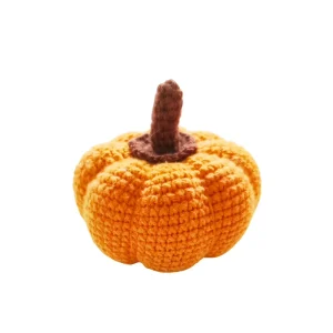 Handmade Crochet Decorative Orange Pumpkin 7 Cm 10 Cm Diameter Daily Gift Handcrafted Artificial Vegetable