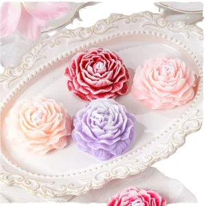 Handmade Custom Logo Flower Shaped Rose Flower Scented Candles For Wedding Home Decor Gifts