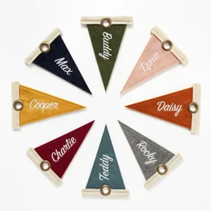 Handmade Custom Souvenir Mini Handmade Felt Flag Pennants For Christmas Decorations Wedding Place Settings And Bag Charm