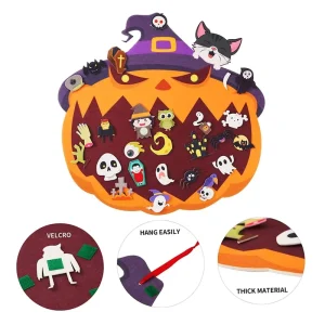 Handmade DIY Felt Pumpkin Ornaments for Kids Halloween Party Decorations for Home for Children