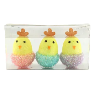 Handmade Easter Gift Set with Baby Chicks and Glitter Foam Eggs