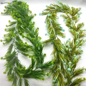 Handmade Eco-Friendly Modern Artificial Long Fern Leaves Vines Mixed Flower Garlands Indoor Christmas Wall Hanging