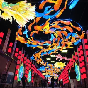 Handmade Fish Shaped Lantern for Outdoor Pathway Decoration Large Festival Decor